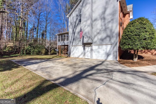 view of home's exterior featuring a garage