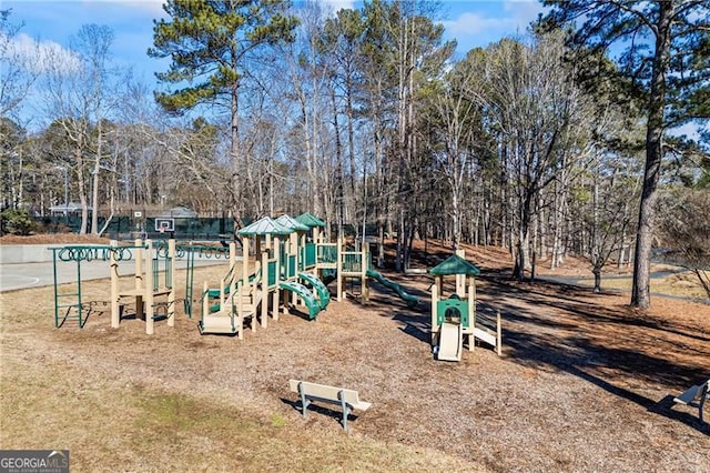 view of jungle gym