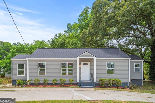 view of single story home