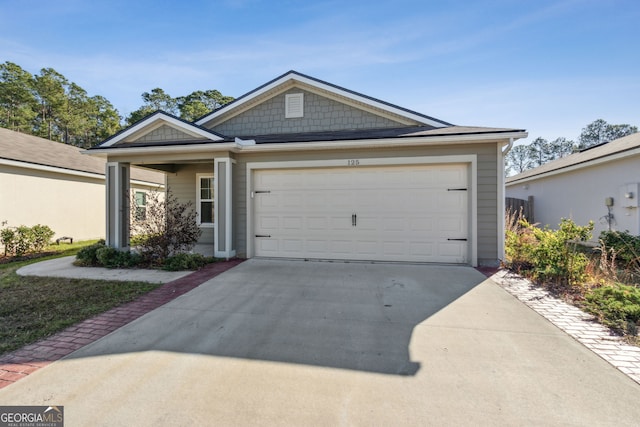 ranch-style home with a garage