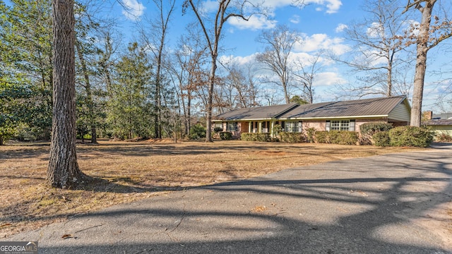 view of single story home