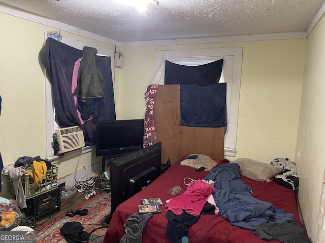 bedroom with a textured ceiling