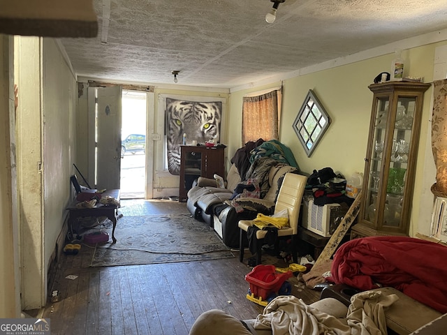 living room with hardwood / wood-style floors