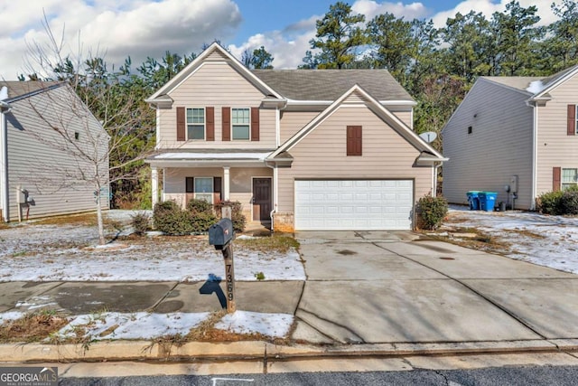 view of front of house featuring a garage