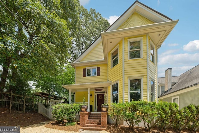 view of front property with a porch