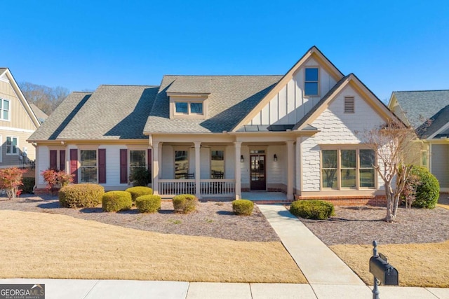 view of front of home featuring covered porch