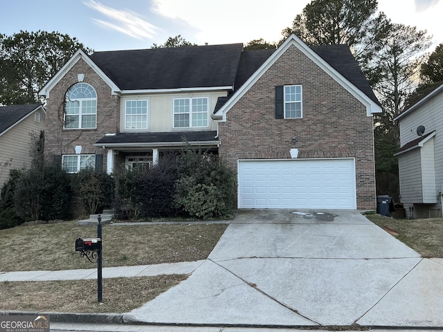 front of property featuring a garage