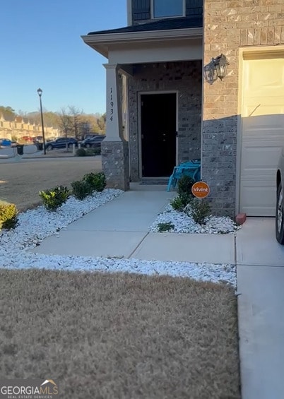 entrance to property with a garage