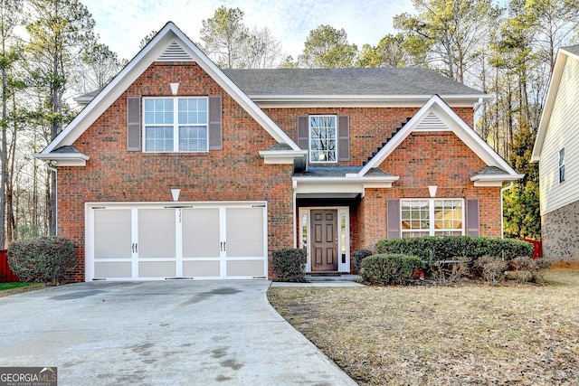 view of front of house with a garage