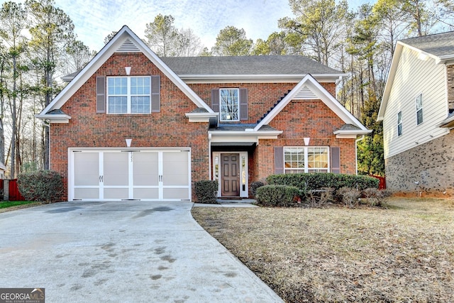 view of front of house with a garage