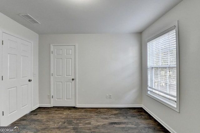 interior space featuring dark hardwood / wood-style flooring