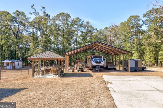 view of car parking featuring a carport