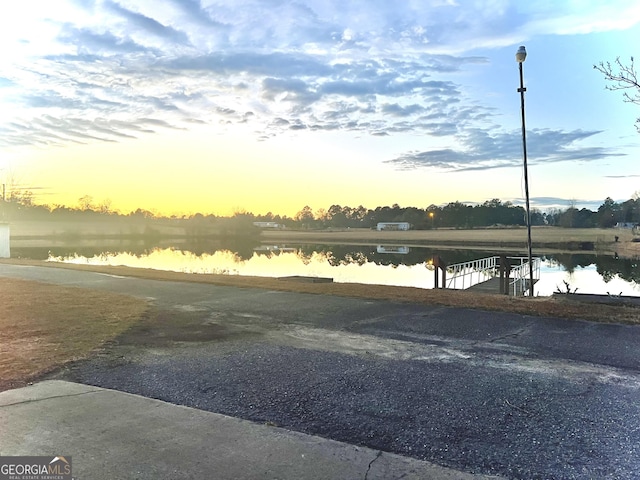 water view featuring a boat dock