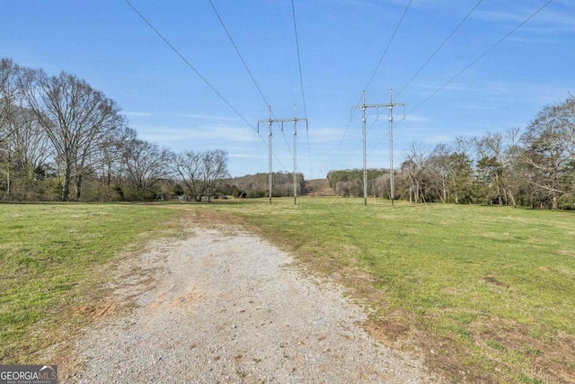 view of road featuring a rural view