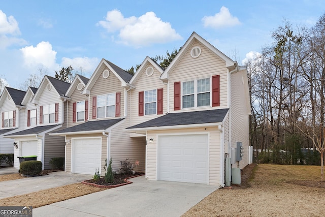 view of front of house with a garage