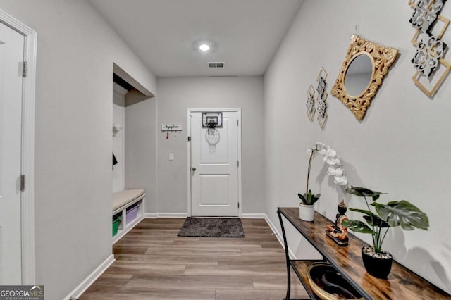 mudroom featuring hardwood / wood-style flooring