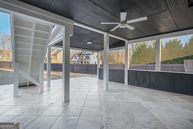 view of patio / terrace featuring ceiling fan