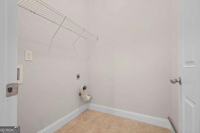 laundry room featuring electric dryer hookup