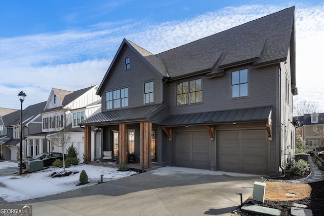 view of front facade with a garage