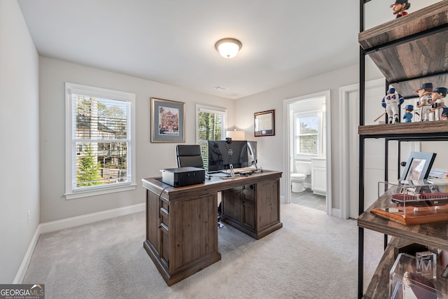 view of carpeted office