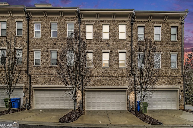 view of front of house with a garage