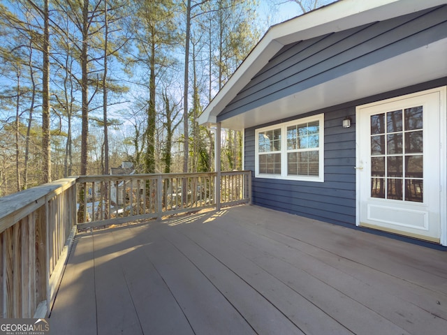 view of wooden deck