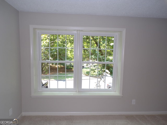 interior space featuring plenty of natural light and a textured ceiling