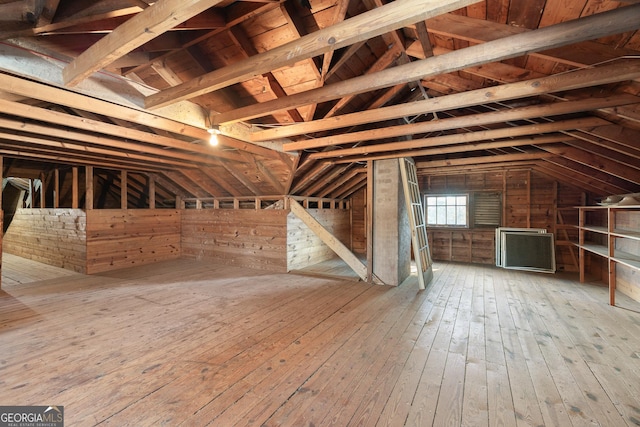 view of unfinished attic