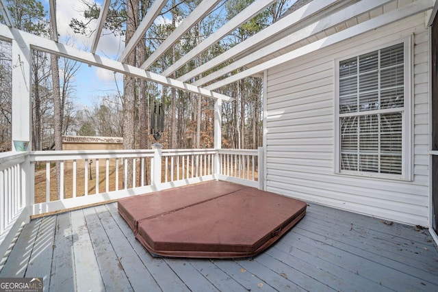 deck with a pergola