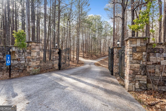 view of street with a gate