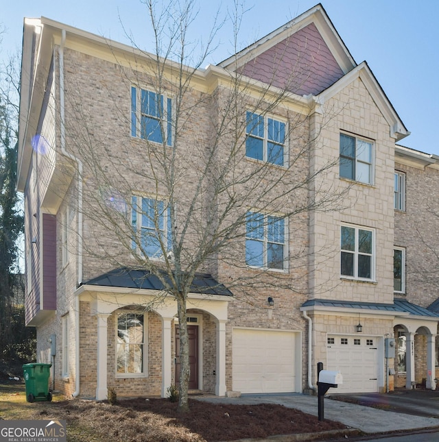 view of property with a garage