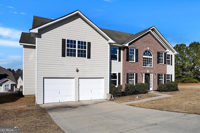 view of front of property featuring a garage