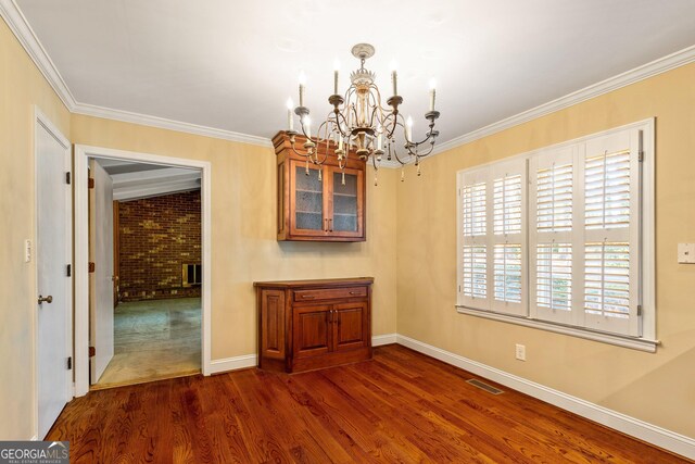 unfurnished living room featuring wooden walls, light carpet, lofted ceiling with beams, and a brick fireplace