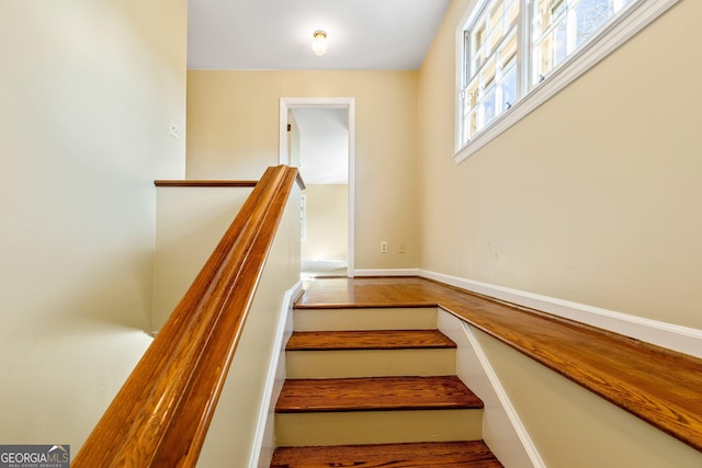 stairs with baseboards