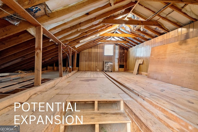 view of unfinished attic