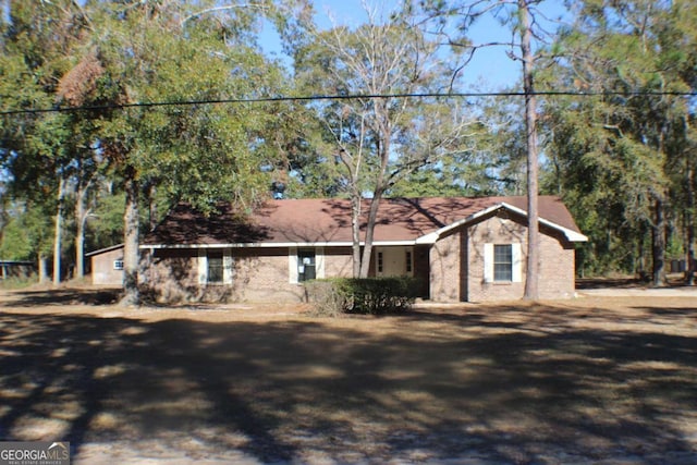 view of single story home