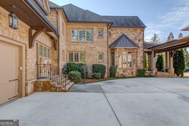 view of front of home with a patio