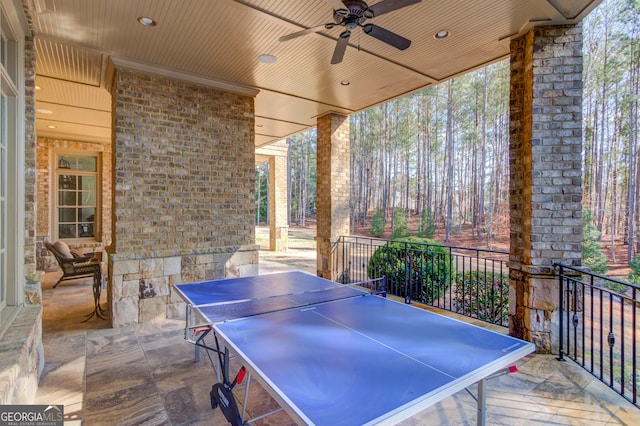 view of patio with ceiling fan