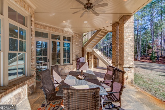 view of patio with ceiling fan