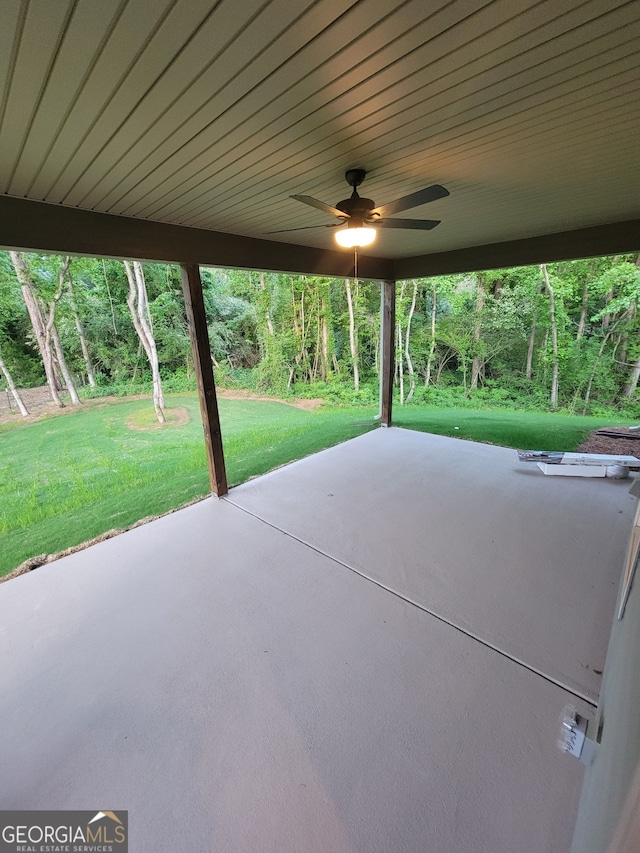 15 Dixon Rd, Newnan, GA 30263 - view of patio / terrace with ceiling fan