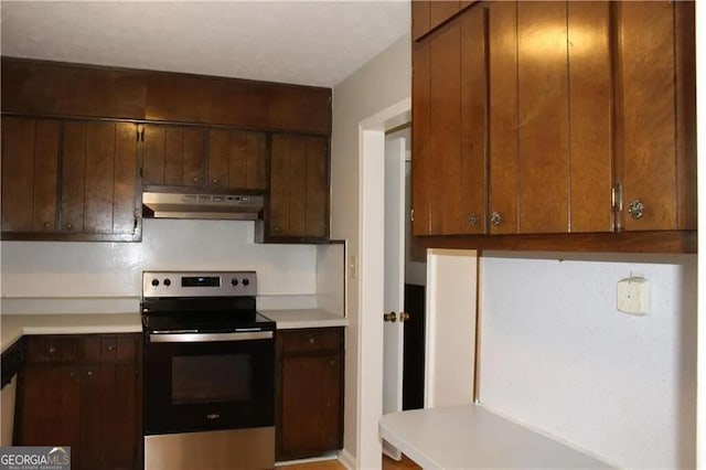 kitchen featuring stainless steel electric range