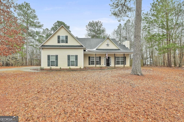 view of front of house with covered porch