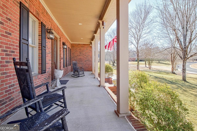 view of patio featuring covered porch