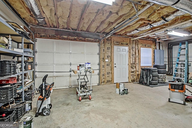 garage with electric panel