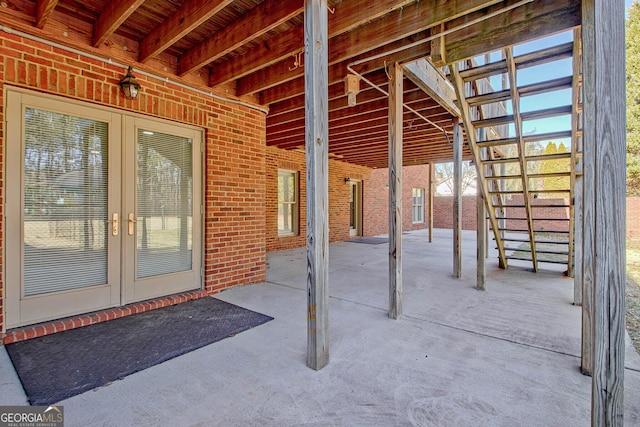 interior space featuring french doors and a patio