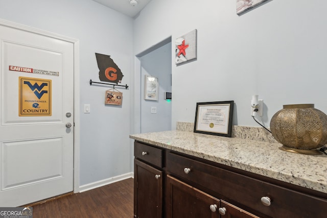 interior space featuring dark wood-type flooring