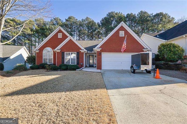 front of property with a garage