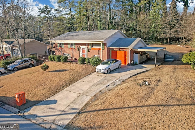 ranch-style home with a carport