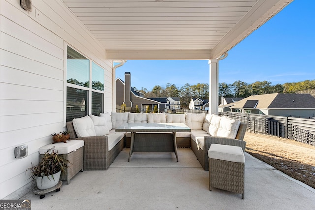 view of patio / terrace with an outdoor living space