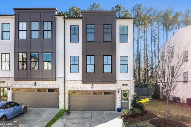 view of property with a garage